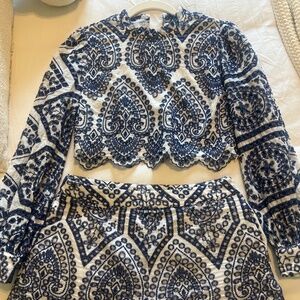 MINKPINK Emilee eyelet blouse and short set
